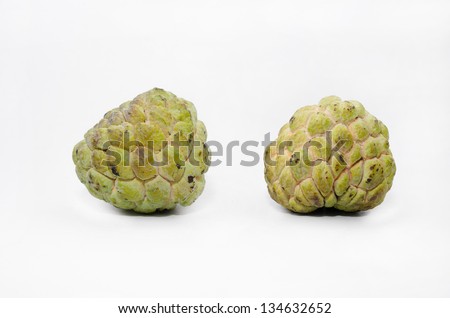 custard apples with white background