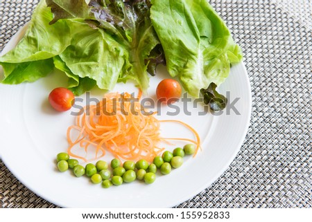 Vegetable salad in funny face style