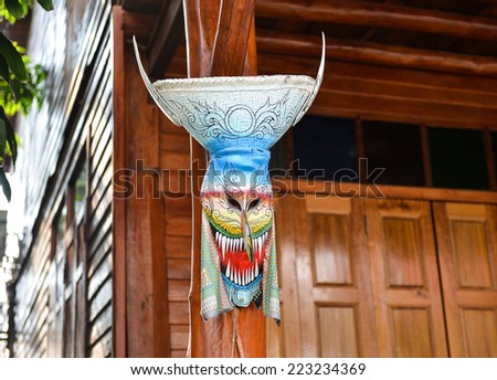 Ghost mask, the belief  of sacred festival in North East Thailand