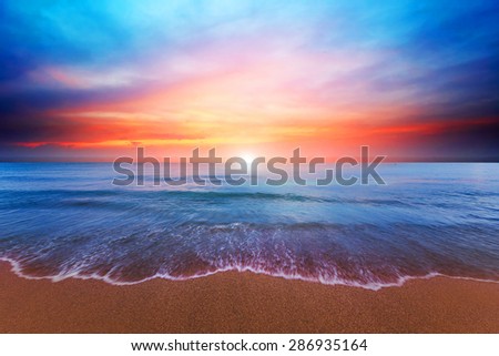 Beach and twilight sky