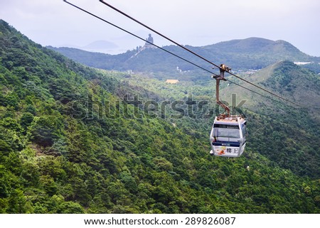HONG KONG, JUNE 09, Ngong Ping 360 is a tourism project on Lantau Island in Hong Kong on 09 june 2015. The project was previously known as Tung Chung Cable Car Project