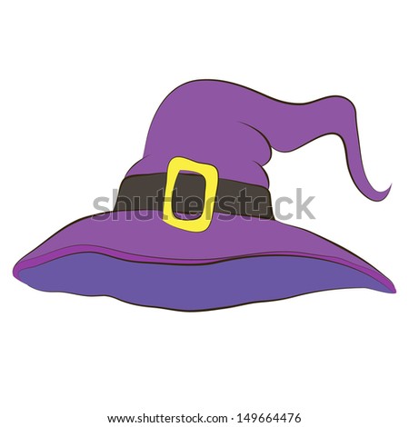 Illustration of violet witch hat, good for halloween