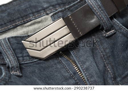 jean pant with leather belt