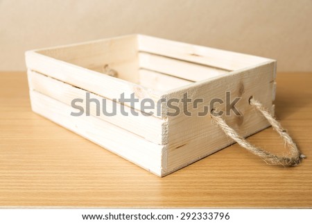 empty wood box on wood background