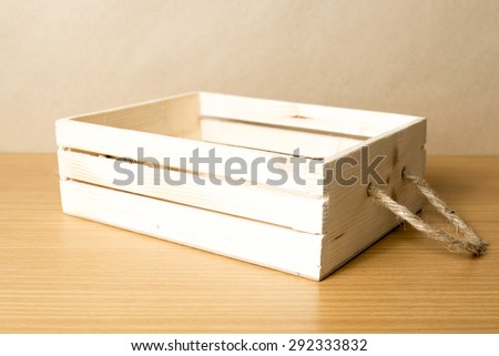 empty wood box on wood background