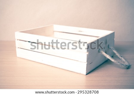 empty wood box on wood background vintage style