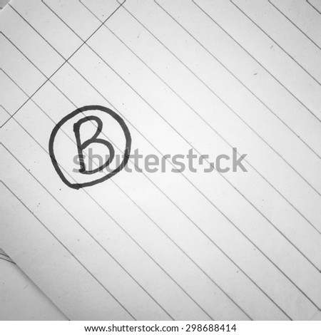 grade b on line paper background black and white color tone style
