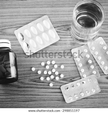many pills to eat with water drinking concept time to take care your self black and white color tone style