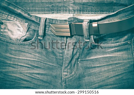 jean pant with leather belt retro vintage style