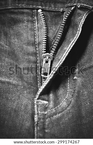 zip in jean pant black and white tone color style