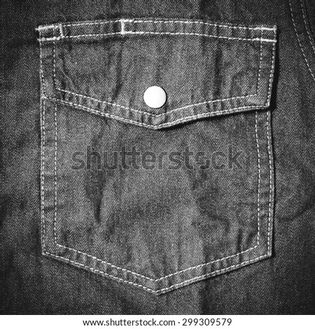 jean pocket black and white tone color style