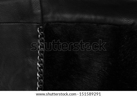 black leather, chain and hair background