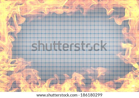 paper with fire flames