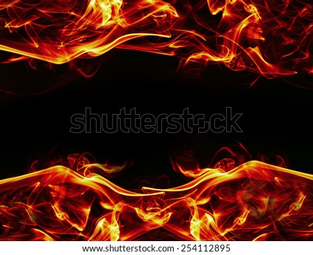 fire frame background on black background