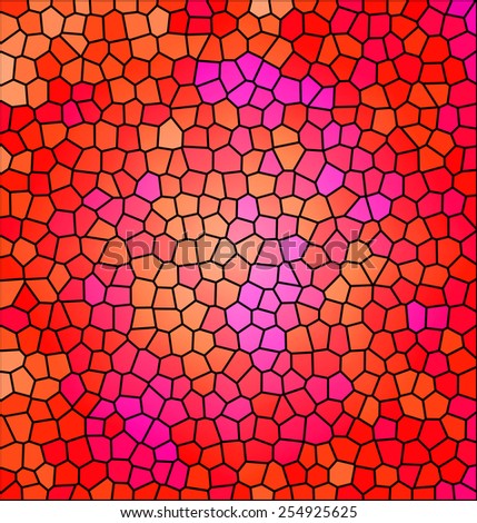 Red abstract mosaic, background illustration of mosaic