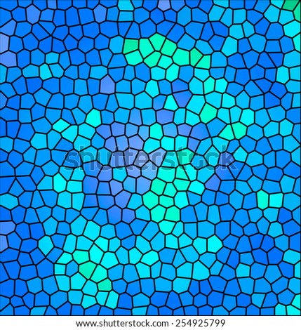 Blue abstract mosaic, background illustration of mosaic