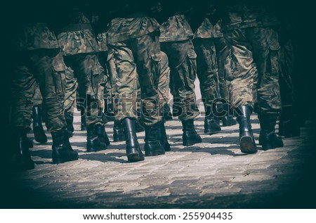 Army parade - boots close-up
