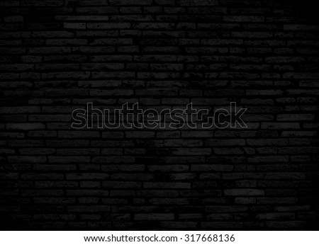 Black brick wall for background or texture