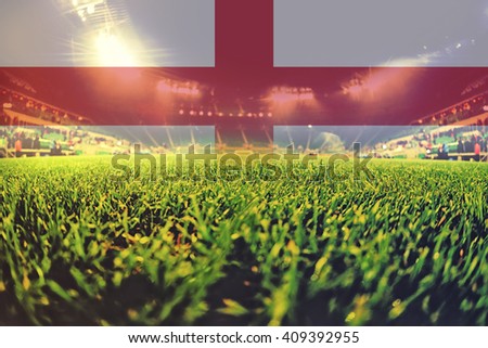 euro 2016 stadium with blending England flag