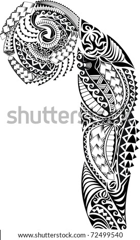 Tribal Tattoos Arm And Chest. stock photo : Tribal Arm Chest