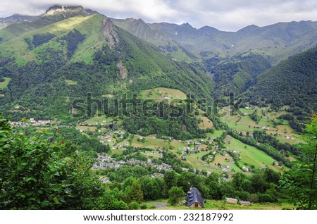 Amazing landscape at the Pyrenees mountains in Spain