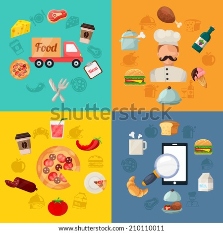 Vector Fast Food Pizza Delivery Icon Illustration