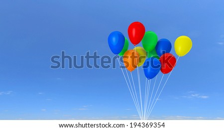 Colorful balloons on clear sky