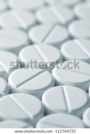 White tablet pills background , full frame