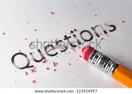 Removing word with pencil\'s eraser, Erasing questions