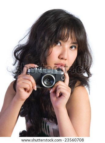 Beautiful Korea Girls on Beautiful Korean Girl With Photo Camera   23560708   Shutterstock