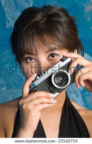 Beautiful Korea Girls on Beautiful Korean Girl With Photo Camera   23560714   Shutterstock