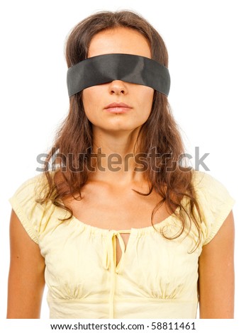 stock photo Girl with a blindfold stock photo Girl with a blindfold