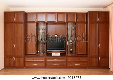 Home furniture brown color with TV