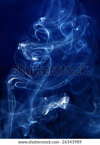 White smoke swirl background in blue color