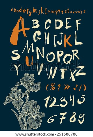 alphabet and numbers hand drawn in vector Handwritten alphabet alphabet and numbers hand drawn in vector Handwritten alphabet