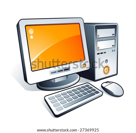 desktop computer images. vector : Desktop computer