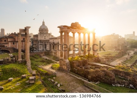 Roman ruins in Rome Forum Roman ruins in Rome Forum