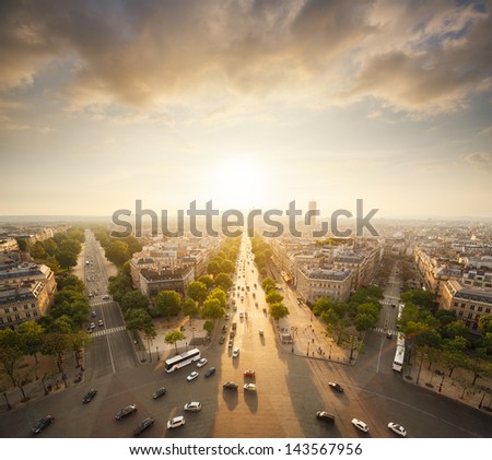 Paris view from Arc de Trimphe Paris view from Arc de Trimphe