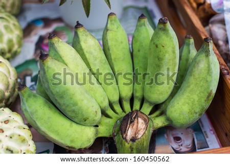 Green banana bundle , raw banana on market