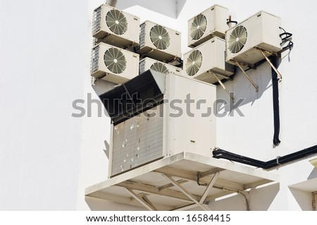Industrial air conditioner units in the wall
