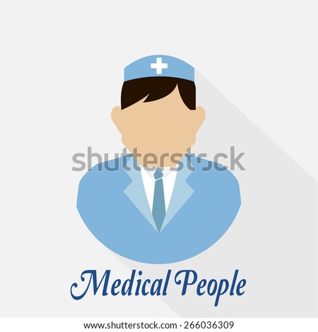 medical people, man with black  hair and hat over color background