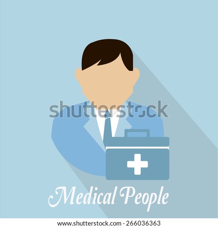 medical people, man with black hair over color background