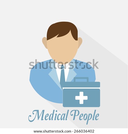 medical people, man with brown  hair over color background