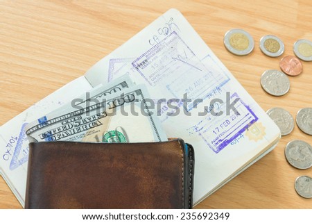 wallet cash hundred dollars passport