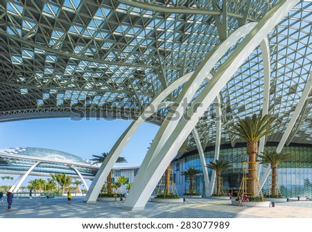 SANYA - CHINA, MAY 11 : Front balcony of CDF Mall, The world largest duty free shopping center in Hainan China on May 11,2015