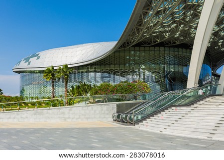 SANYA - CHINA, MAY 11 : Front balcony retail store of CDF Mall, The world largest duty free shopping center in Hainan China on May 11,2015