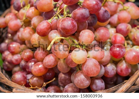 Close up grape on a fruit stall