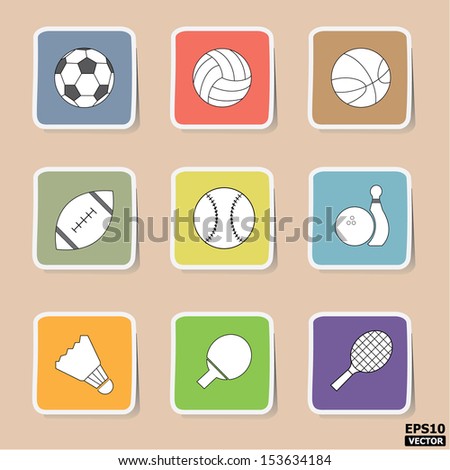 Sport icons or symbols set. -eps10 vector