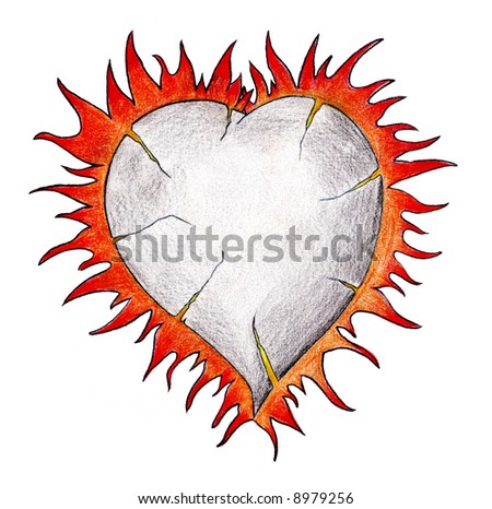 Burning Heart Drawing