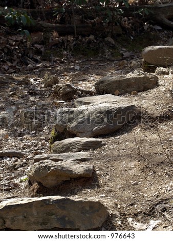A rocky path up a mountain